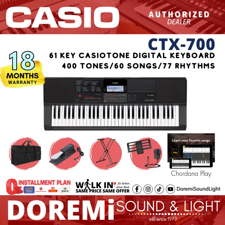 Casio CTX700 61 Key Digital Keyboard beginner Set (CTX700) Lazada