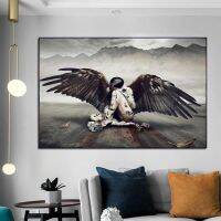 Modern The Girl with Eagle Wings Canvas Art พิมพ์ภาพพิมพ์ที่ได้รับบาดเจ็บ Angel พิมพ์โปสเตอร์ภาพวาด Wall Art รูปภาพสำหรับตกแต่งห้องนั่งเล่น