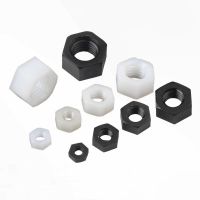 50PCS Black White Hex Nylon Nut Metric Thread Plastic Insulation Hexagon Nuts M2 M2.5 M3 M4 M5 M6 M8