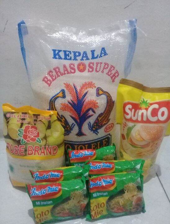 Paket Sembako Beras Rojolele Minyak Gula Mie Lazada Indonesia