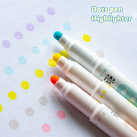 6pcs Color Dots Highlighter Pen Set Dual Side Fine Liner &amp; Spot Marker Pens for Drawing Painting Office School Supplies A6279-Yuerek