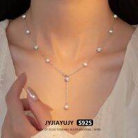 JYJIAYUJY 100% Whole Sterling Silver S925 Necklace 6MM Pearl Zircon In Stock Fashion Jewelry Gift Daily Use N185