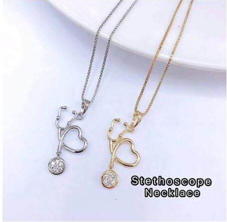 Rose gold hot sale stethoscope necklace