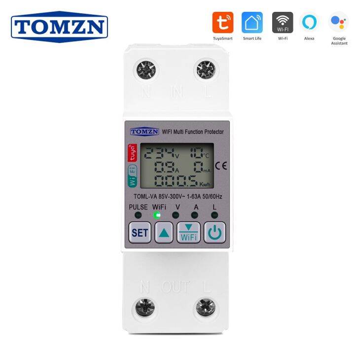 TOMZN 63A 110V 220V Smartlife WIFI Energy Meter Kwh Metering Switch ...