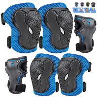 【hot】！ 6 In 1 Kids/Youth Set Knee Elbow Wrist Guard Protector Skateboarding ScooterRoller SkatingCycling