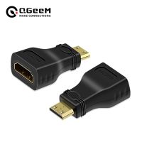 【HOT】 QGeeM MINI HDMI MALE TO HDMI A FEMALE ADAPTER converter 1080 P 2K 4K FOR MINI PC HDTV HD CAMERA 5504