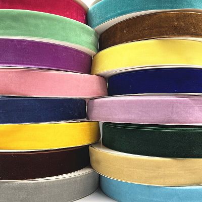 6-38mm Colour Single Face Line Polyester  Velvet Ribbon for Bowknot Christmas Ribbon Party Decorations Gift Wrapping  Bags