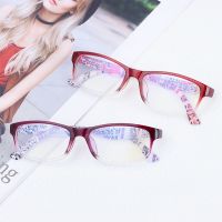 【cw】 Women Flowers Elegant Portable Anti Blue Light Eyeglasses Reading Glasses Ultra Light Frame Eye Protection ！