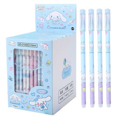 12Pcs Sanrio Erasable Pen mymelody Kuromi Cinnamoroll Blue Ink Writing Refill Signature Tool Push Button School Office Supplies