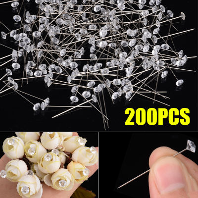 BOKALI 200Pcsใหม่อัญมณีใสเพชรPins Diamante Blingสำหรับช่อดอกไม้งานแต่งงาน