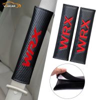 ☢ VEHICAR 2PCS Carbon Fiber Car Seat Belt Cover Driver Shoulder Protector With WRX Car Logo Knitting Car Accessories