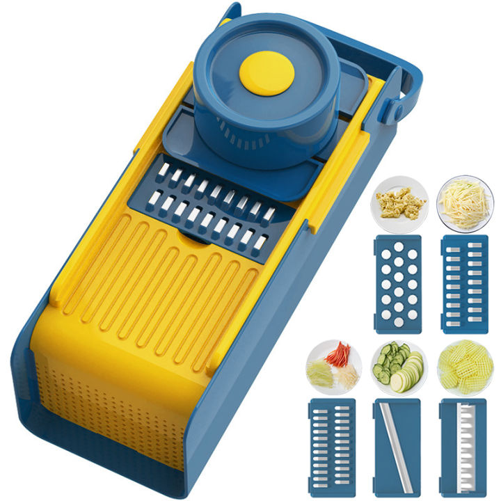 1pc, Vegetable Cutter, Removable For Cleaning Vegetable Slicer, Carrot  Grater, Garlic Grinder, Onion Chopper With Container, Fruit Slicer,  Vegetable Dicer Veggie Chopper With 6 Blades, Kitchen Tools, Kitchen Stuff