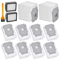 10 Vacuum Bags &amp; 2 Replacement Filters for IRobot Roomba I7 I7+ I3 I3+ Vacuum Clean Base Automatic Dirt Disposal Bags