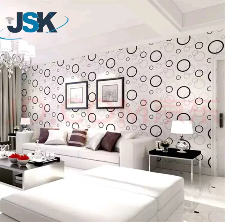 Jsk 10mx45cm Pvc Self Adhesive Wallpaper Fabric Home Decor Wall Covering For Background Stickers Lazada Ph - Wallpapers For Home Decoration