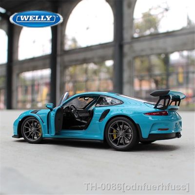 ✥✺✿ WELLY-Porsche 911 GT3 Modelo de Carro Esportivo Liga Metal fundido corrida Coleção Simulação Brinde Infantil 1:24