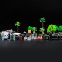 1/64 Manual Handmade Miniature Scene Road Traffic Model Doll for Car Sand Decoration Toys Building Sets