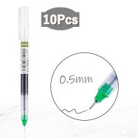 ปากกาโรลเลอร์บอลปากกาโรงเรียนเจลความจุสูงแห้งเร็วขนาด0.5มม. 10สี Pulpen Warna Warni