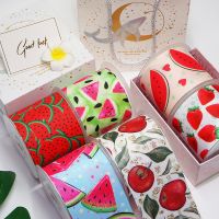 【hot】！ Cartoon Fruit Printed Grosgrain Supplies Sewing Accessories 5 Yards Planar Resins Mold 10 Pieces. 52428