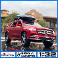 KLT มาตราส่วน 1: 32 Benz GLS 580 SUV ของเล่นโลหะผสมรถรุ่น Diecast ออฟโรดยานพาหนะสําหรับเด็กผู้ชาย 7 ถึง 12 ปีการจําลองเอฟเฟกต์แสงของขวัญคอลเลกชันงานอดิเรก