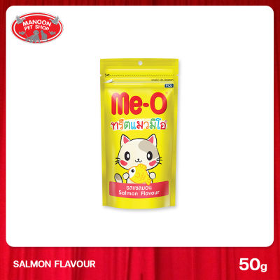 [MANOON] ME-O Cat Treat Salmon Flavor มีโอ ทรีต ขนมสำหรับแมวทุกสายพันธุ์ รสแซลมอน ขนาด 50 กรัม