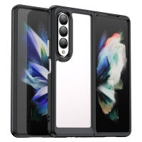 Samsung Galaxy Z Fold4 5G Case, RUILEAN Transparent Hard Back with Shockproof Enhanced Side Protective Bumper Phone Cover for Samsung Galaxy Z Fold4 5G
