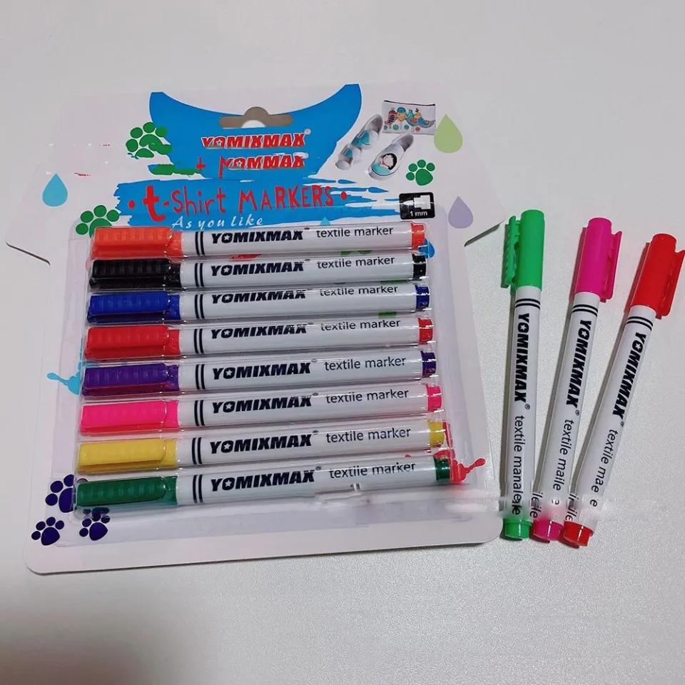 8Pcs Clothes Textile Markers Fabric Paint Pens DIY Crafts T-shirt Pigment  Painting Pen Writing Liner Marker Pen YIY