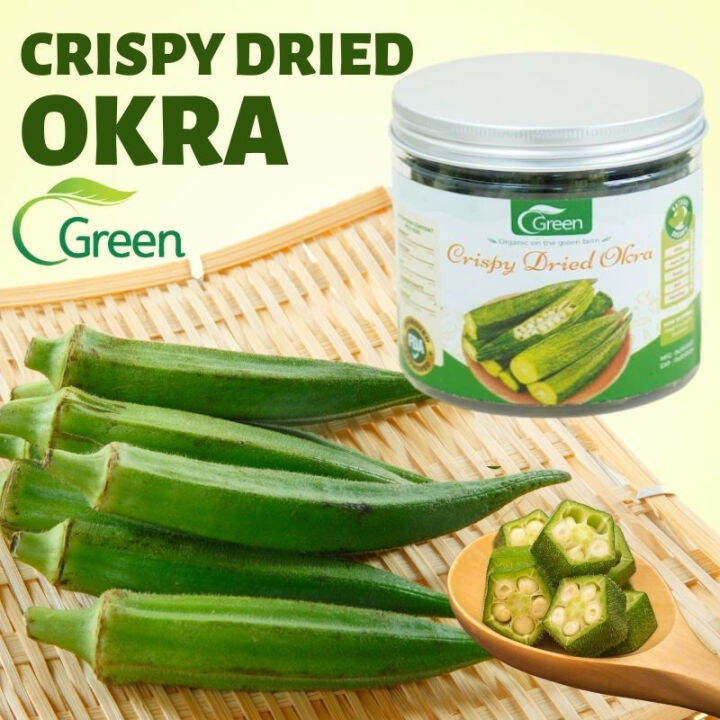 Dried Okra Crisp Snack Okra Chips Slices Veggie Chips Organic Low Carb Dried Fruits And