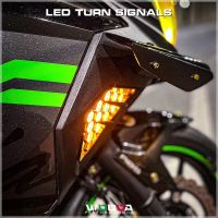 สัญญาณไฟเลี้ยวด้านหน้า LED สำหรับ Kawasaki Ninja 400 250 300 650 1000 ZX-6R ZX-4R โคมไฟ ZX25R ไฟไฟกะพริบ ER-6F ZX-4RR