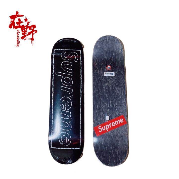 Spot Supreme 21SS KAWS Logo Skateboard chalk Bogo joint skateboard