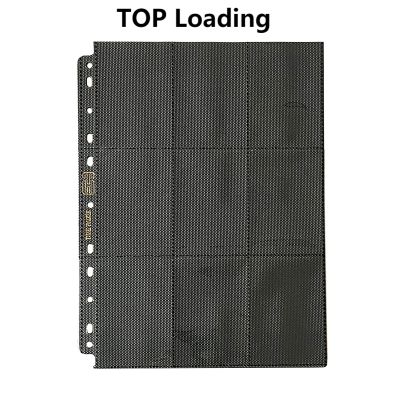 Double-Sided Top Loading Black YGO Card Pages30 Pack 9 Pocket Japanese Size Card Storage Album Pages 11 Holes Fit 3 Ring Binder