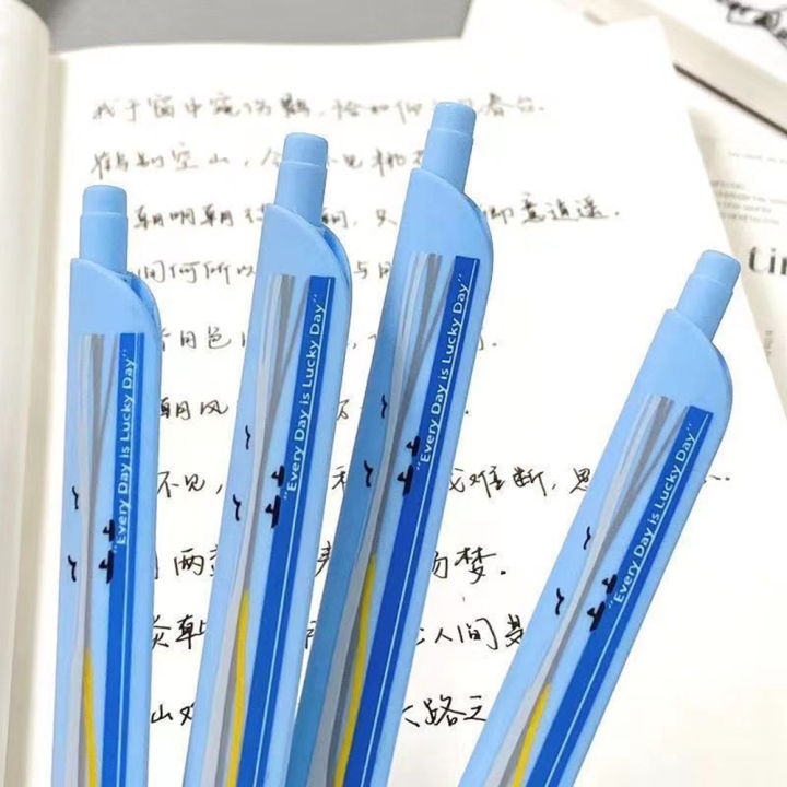 ปากกาแบนเนื้อละเอียดพิเศษสำหรับเรือสีฟ้า-ปากกาซิลิโคน0-5แห้งเร็ว2ชิ้นพร้อมส่งปากกาเจลนักเรียน