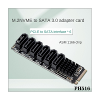 M2ไปยัง6พอร์ตอะแดปเตอร์ SATA SATA ไปยังอะแดปเตอร์ NVME M.2คีย์ M 6Gbps SSD กับ SATA3.0การ์ดแปลงสัญญาณสำหรับอะแดปเตอร์ FJK3825ตั้งโต๊ะ