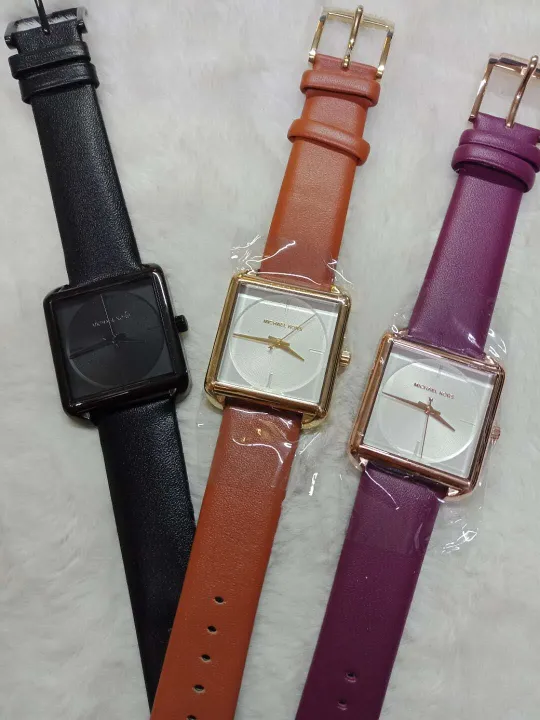 MK2586 Square Face Leather Strap - MK Watch | Lazada PH