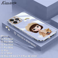 Kanavi หมวกชุบสุดหรูเคสโทรศัพท์ยางนิ่มสำหรับเด็กผู้หญิงสำหรับ iPhone 14 13 12 11 Pro Max 14 Plus 13 12 Mini XR XR XS X 7 8 Plus SE 2020เคสโทรศัพท์มีสไตล์และทนทาน