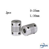 High quality 2pcs Aluminium CNC Stepper Motor Flexible Couplings D25 L30 Shaft Coupler 5mm 6mm6.35mm8mm10mm12mm12.7mm