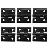 6 x Black Aluminum Furniture Cabinet Door Hinge 50mm x 50mm