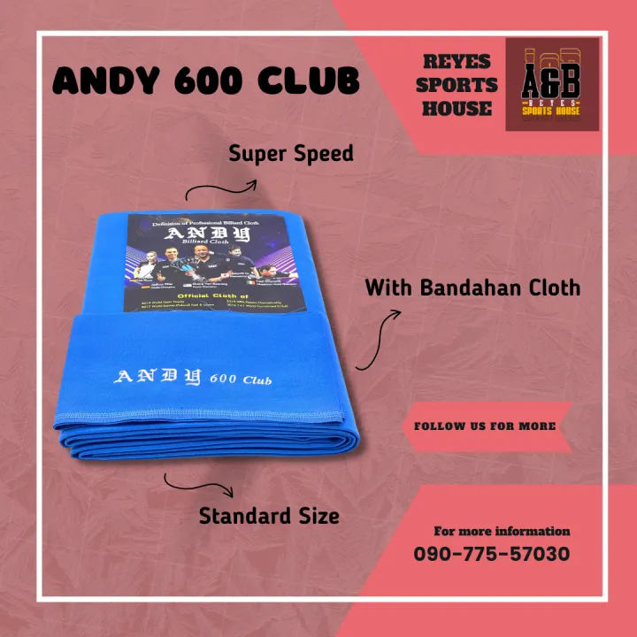 Andy 600 Club BLUE Billiard Cloth / Tapete ng Bilyaran / Billiard