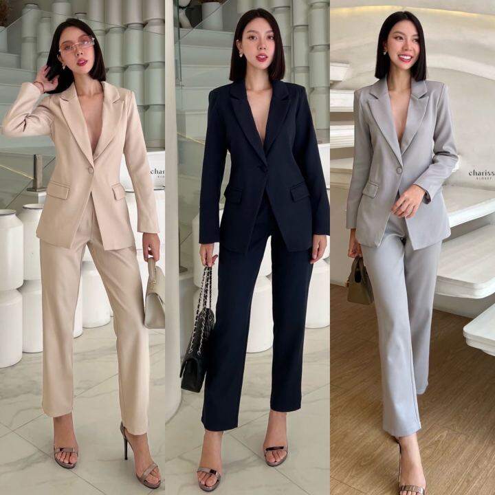 Blazer+กางเกง ผ้าดีใส่สบายมาก | Lazada.co.th