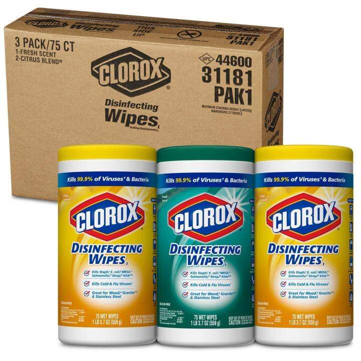 Clorox Disinfecting Wipes Value Pack, Crisp Lemon and Fresh Scent 3