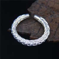 Longed for jas S925 silver ring opening female Thai handmade silver and silver wire braided fair maiden temperament unique silver restoring ancient ways ring —D0517