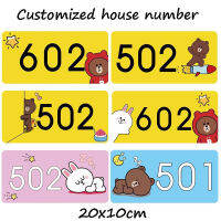 20X10ซม. หมายเลขประตูบ้านการ์ตูนน่ารักปรับแต่งได้สีอะคริลิคสำหรับโรงเรียนอนุบาล