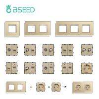 [HOT GELLXKOWOIGHIO 527] BSEED DIY โมดูลสหภาพยุโรปแผงกระจกซ็อกเก็ต USB คู่อินเทอร์เน็ต CAT5 RJ45 ST ทีวีพลังงานซ็อกเก็ตติดผนังรวมกันฟรี