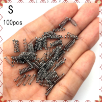 ZDV-S✅ 100pcs fishhooks หนามตกปลาบิดล็อคเบ็ดตกปลาฤดูใบไม้ผลิสแตนเลส