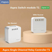 Aqara Zigbee 3.0กล่องควบคุม Single Slot Controller รีเลย์ควบคุม T1พร้อม/ไม่มีตัวจับเวลาที่เป็นกลางสำหรับ Smart Home Homekit Remote Control