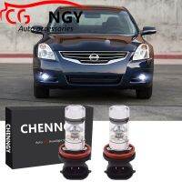 ชุดหลอดไฟตัดหมอก LED 9-32V สีขาว สําหรับ Nissan Almera 2008-2019-6000K (1 คู่)