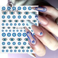 3D Evil Eyes Sticker For Manicure Simple Halloween erfly Slider Charms Foil Accessories DIY Nail Art Decoration Tips SLJO