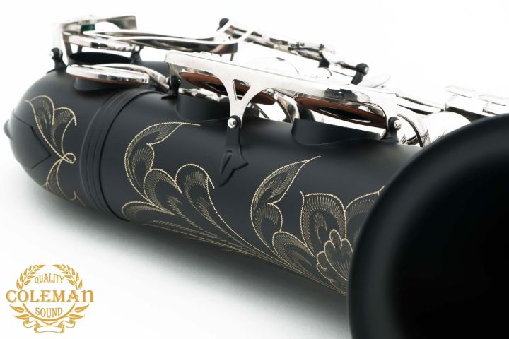 แซกโซโฟน-saxophone-tenor-coleman-cl-334t-matt-black-nickel-keys