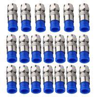 20Pcs Universal RG6 Compression Connector Waterproof Connection F Compression Connectors for Coaxial Cable Watering Systems Garden Hoses