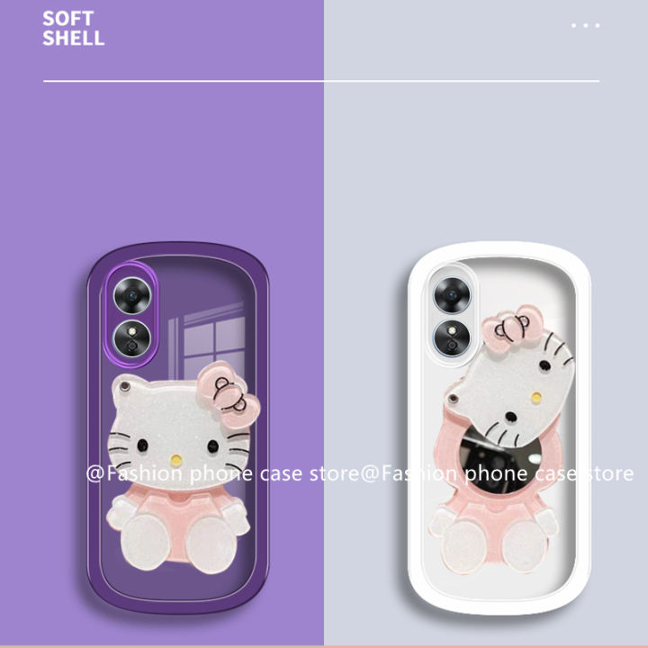 phone-case-เคส-oppo-a78-4g-nfc-พร้อม-hellokitty-ป้องกันเลนส์กระจกแต่งหน้าฝาครอบอ่อนเคสโทรศัพท์-oppoa78-2023