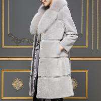 Faux Fur Coats แจ็คเก็ต Plus 5XL ผู้หญิงฤดูหนาวขนสัตว์หนายาวใหม่แฟชั่น Lady Fake Fox Fur Collar Outerwear Шт.